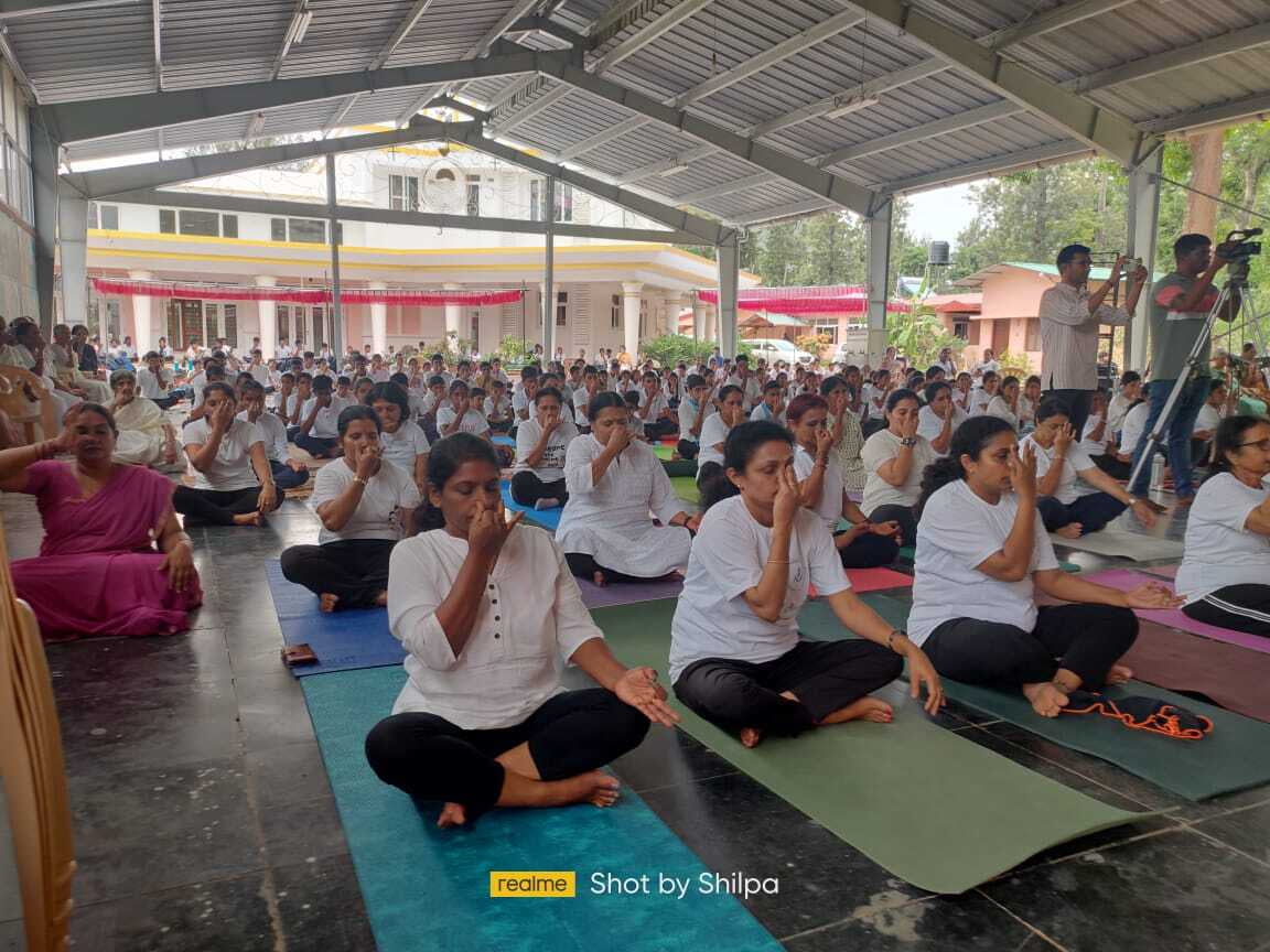 Yoga Day Celebration at Sri Ramakrishna Sharadashrama, Ponnampet